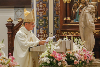 Monseñor Miles presidió la Santa Misa en la Basílica de los Ángeles el pasado 27 de julio..
