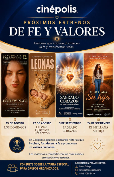 Pel&iacute;culas de fe y valores llegan a los cines nacionales